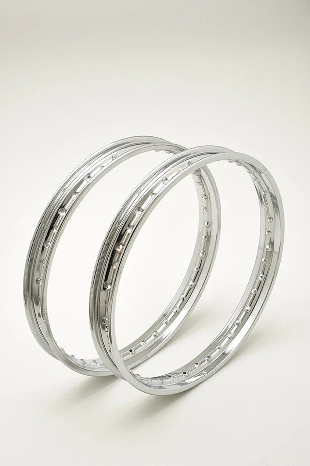 PIRINI MOTO COPPIA CERCHI IN ACCIAIO CROMATO MOTOBI IMPERIALE SPORT 125