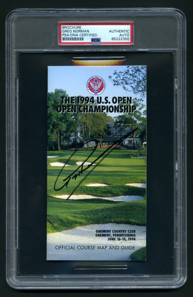 Greg Norman Autographed Signed - 1994 U.S. Open program - Oakmont, Pittsburgh PA - PSA/DNA 