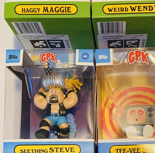4 Mülleimer Kinder Wrestling Topps Stein kalt Steve Austin Maggie Wendy - Bild 2 von 6