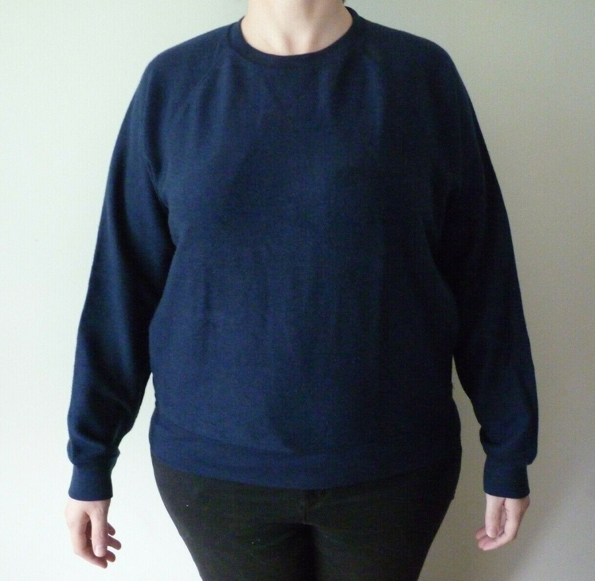 Ralph Lauren Chaps Crew Neck Sweater Jumper Top Pull Over Navy