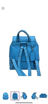 Coach Azure Blue Leather Mini Turnlock Backpack NWT COACH Azure Blue Leather Mini Turnlock Rucksack Backpack  main image 2
