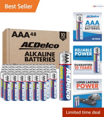 Bulk ACDelco AAA Super Alkaline Batteries - Reliable Power Supply (48 Count)