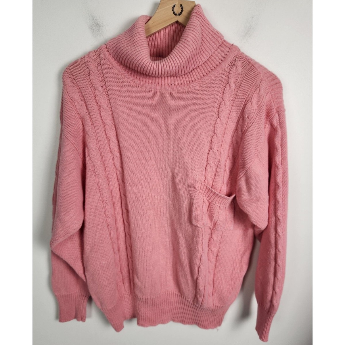 Vtg. Express Women's Sz. M Cable Knit Turtle Neck Pink Vtg. Express Women's Sz. M Cable Knit Turtle Neck Pink