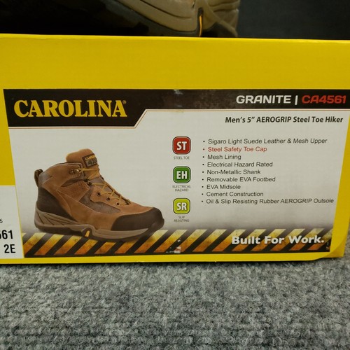 Carolina Granite 5" Aerogrip Steel Toe Boot Mens Size 11 2E Wide Brown Shoes - Picture 16 of 16