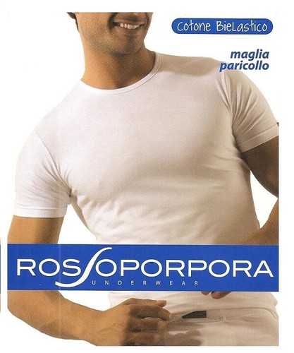 3 MAGLIE UOMO ROSSOPORPORA GIROCOLLO ART. MU001 COTONE BIELASTICO | eBay