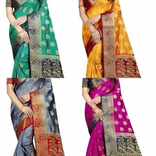 Women's Cotton Silk saree with Separate Blouse Piece