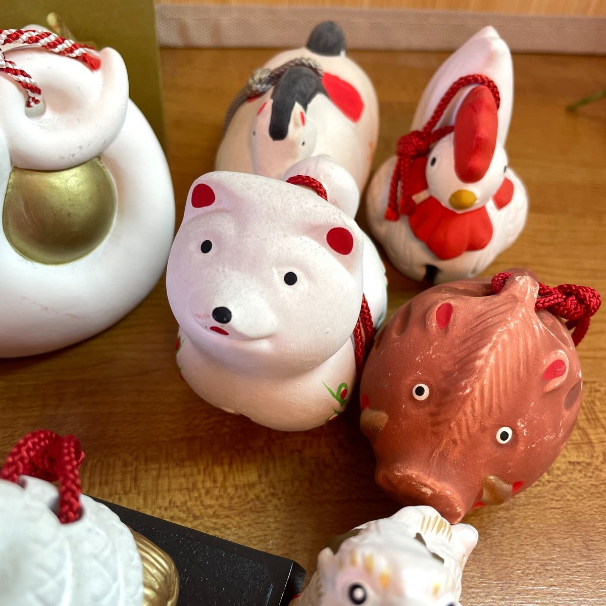 Big Lot 16 Japan zodiac Clay Bell Lucky Figure figurine