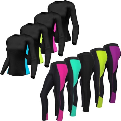 Ladies Womens Compression Top & Tights Gym Weight Lifting Jogging Running Yoga - Foto 13