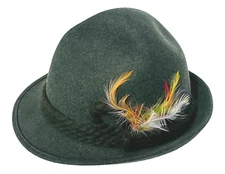 Hat Mayser Milz MM Karl Dolomil Herstyler 1 Koral Green Felt Rope and Feathers
