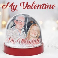  Personalised Valentines Love Mothers Day Gift Glitter Red Snow Globe with photo