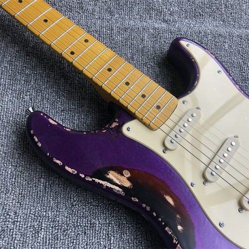 Heavy relic ST chitarra elettrica ged hardware finitura nitro colori viola - Foto 3 di 12