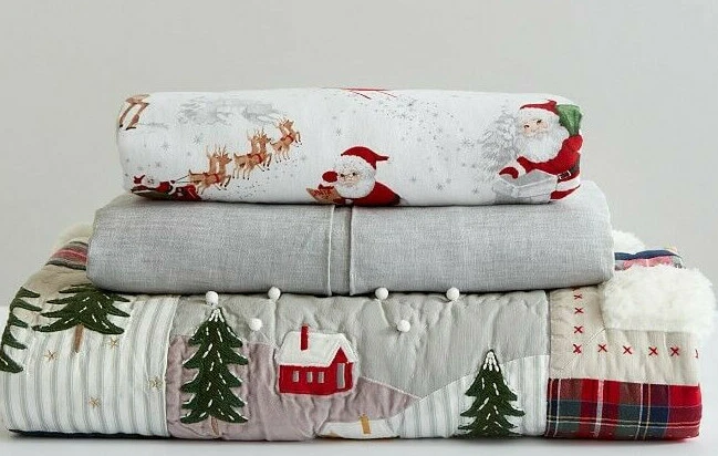 Pottery barn sales christmas crib sheet