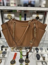 MICHAEL KORS JET SET TRAVEL SHOULDER CHAIN TOTE BAG BROWN LUGGAGE