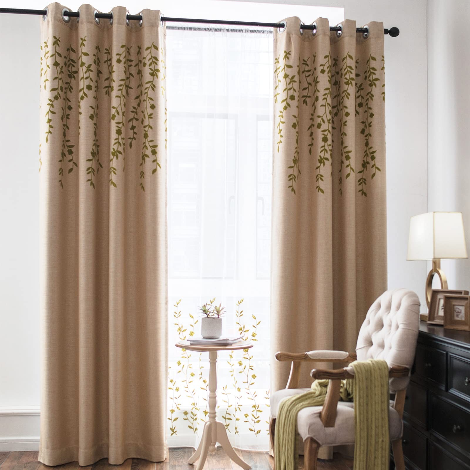 Linen Blackout Curtains For Living Room Bedroom Silver Grom
