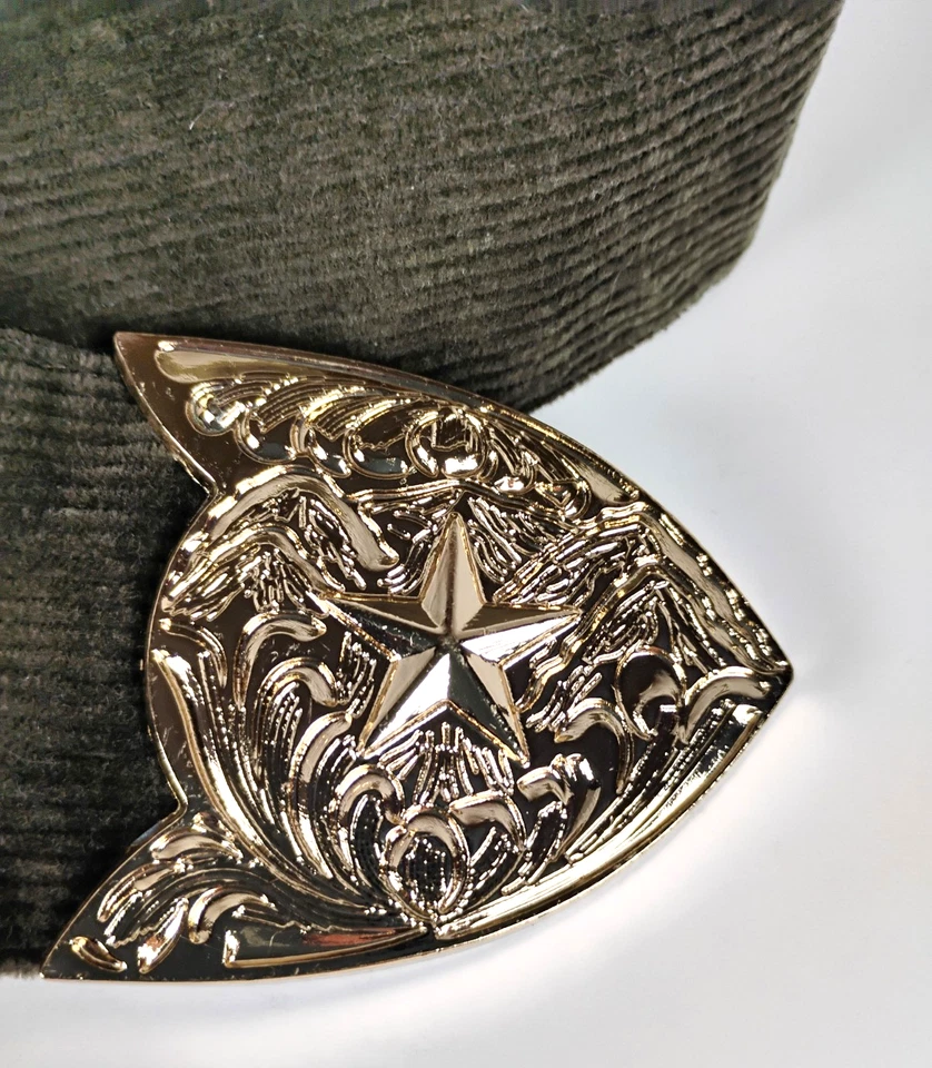 Mujer ALGODÓN Pana Cinturón Occidental Steer Star Texas Vaquero Oliva Verde Ejército 40" Foto 2 de 4