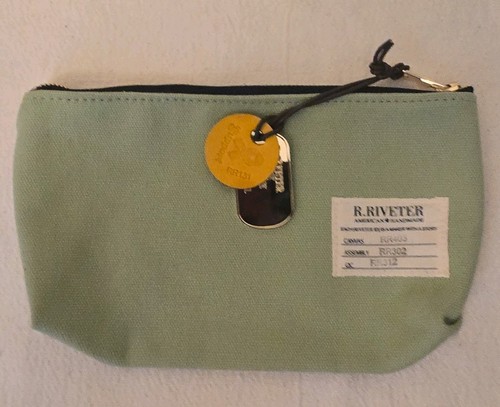 R. Riveted Lucy Canvas Zipper Pouch Liberty Green - Picture 1 of 3