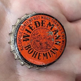 WIEDEMANN BLACK TEXT ON ORANGE USED CORK CROWN