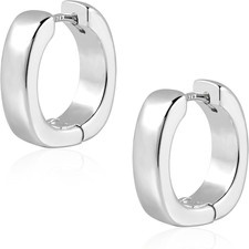 925 Sterling Silver Earrings Small Chunky Hoop Earrings for Women Trendy Huggie
