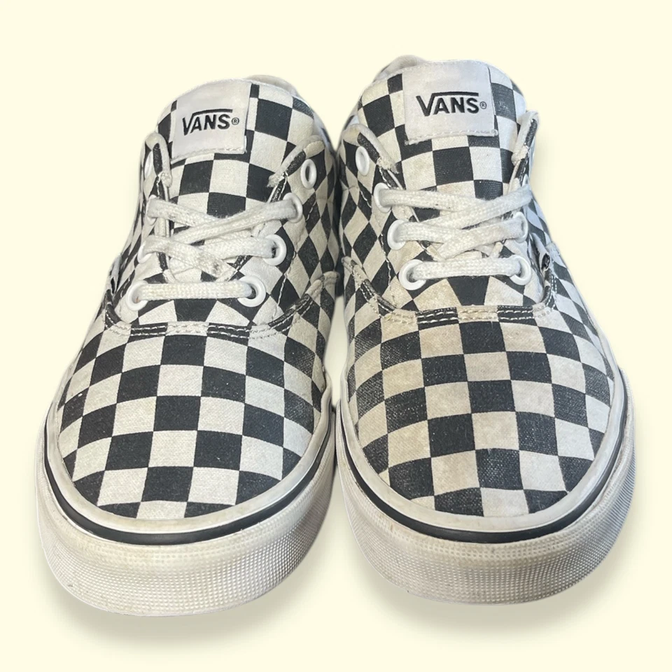 Vans Negro Blanco Cuadros Monopatín Zapatos con Cordones Tenis para Mujer 6.5  Foto 2 de 4