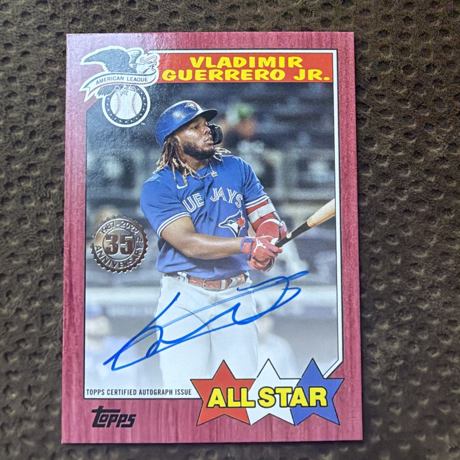 Topps 2022 Vladimir Guerrero Jr. #87ASA-VGJ Red Auto PSA 10 Blue Jays /10