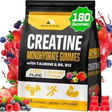 (180 Count) Creatine Monohydrate Gummies for Men & Women - Creatine Pre Worko...