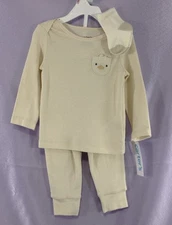 Carter’s 3-Piece Neutral Duck Pocket Outfit Set – 9 Months (Top, Pants & Socks)