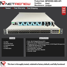 QFX5100-48S-AFI Juniper Switch 48 Port SFP 6x QSFP