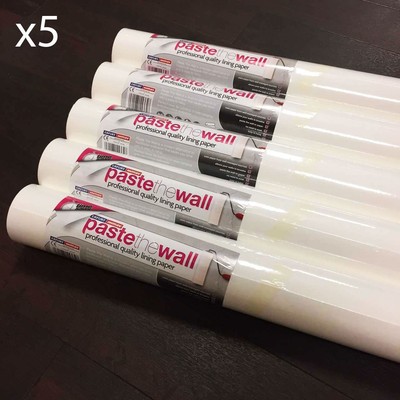 Tapetenfutter überstreichbar Kleister Die Wand Einfach Aufhängen Uni PVC Frei [5er Pack]
