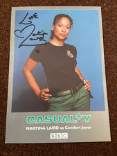 Martina Laird signed Casualty cast card