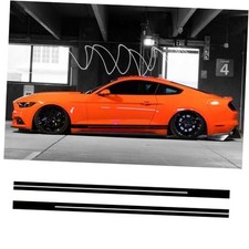 Vinyl Car Side Skirt Decals Racing Stripe Graphic Stickers For Matte Black