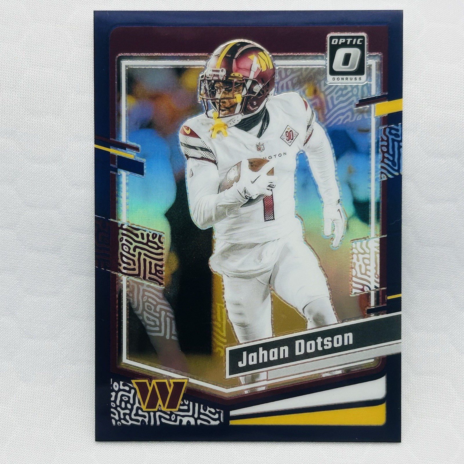 2023 Optic Jahan Dotson Purple Holo Prizm Parallel #/50 SP Commanders Falcons