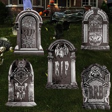 23.62inch Halloween Tombstones Large, DIY Graveyard Decorations 5PCS Huge Yar...