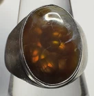 Vintage 925 Sterling Silver Mexican Fire Agate Ring Size 10 Signed