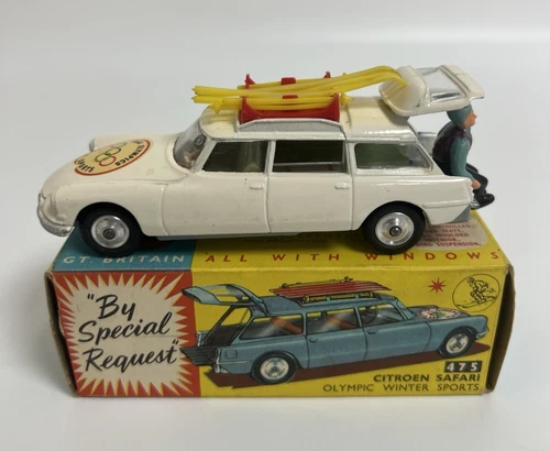 Vintage Corgi Toys 475 Citroen Safari Olympic Winter Sports Car In Original Box