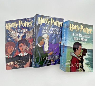 3 x französische Harry Potter Bücher (Ausgabe #5 + #6 + #7, mit Markierungen)