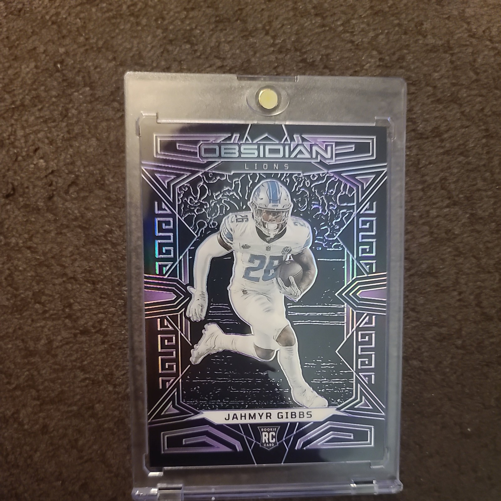 2023 Panini Obsidian #128 Jahmyr Gibbs Electric Etch Purple 16/75