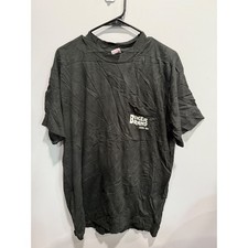 Vintage Biker Brand T Shirt Black Pocket Hogrood NC Graphic Tee L