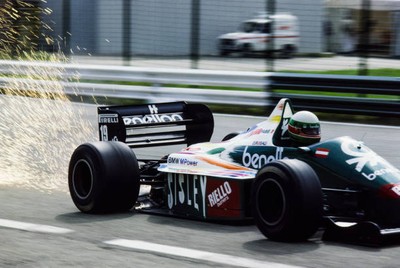 Teo Fabi Benetton B186 BMW Austrian GP at Osterreichring on Sunday- Old Photo 1