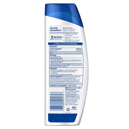 Champú anticaspa Head and Shoulders Classic Clean 2 en 1 + acondicionador 8... - Imagen 2 de 6