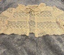 Rare Antique Childs Bed Jacket In Various Patterns Of Lace Remarkable