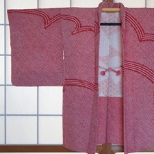 Japanese Women's HAORI kimono-Jacket Silk, Rose pink              