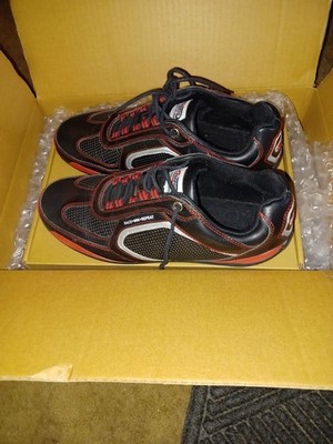 PROFOX Men s Low Top Driving shoes Black Red Silver Lace-Up Solid size 11