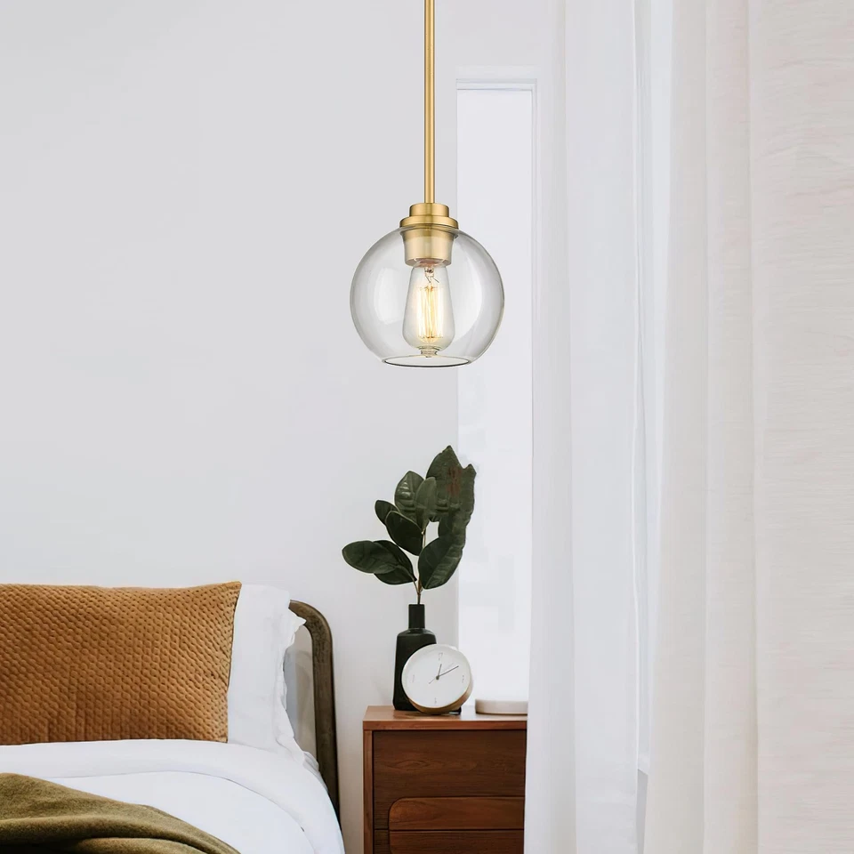 Brass Pendant Lights Kitchen Island 2 Pack, Farmhouse Gold Pendant Light with... - Image 2 of 4