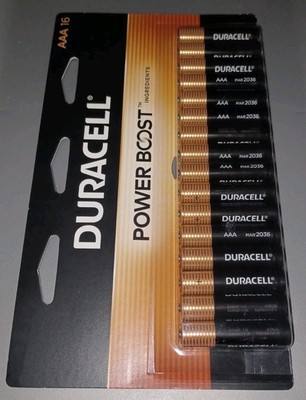 DURACELL POWER BOOST AAA 16 BATTERIES - 16 COUNT LAST 4! NEW & SEALED FREE SHIP