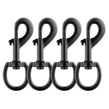 Dog Leash Clips Black Heavy Duty Swivel Eye Bolt Snap Hooks 3.5 inch 4pcs