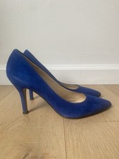Nine West Royal Blue Suede High Heels Size 6.5M Minimalist Party Pumps