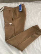Adidas Originals Men's Small Jogger Sweat Pants Beige Khaki Zip Pockets 28Wx30L