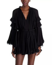 Alice and Olivia Adaline Gathered Tie Waist Mini Dress MSRP $695