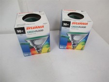 251639 New In Box; Sylvania PAR38 Lot-2 Green Flood Bulb 90W 120V