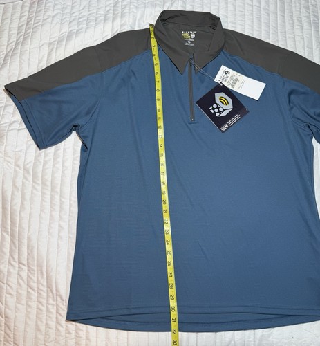 NEW Mountain Hardwear Mens XXL Blue Super Wicked 1/4 Zip Pullover Polo Shirt NWT - Picture 9 of 14
